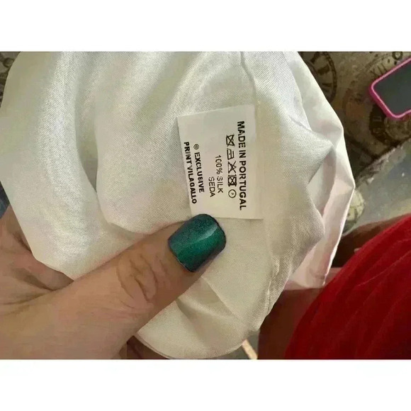 Vilagallo Arken Silk Dress Geometric Print V Neck Long Sleeve Mod Retro - Picture 5 of 12